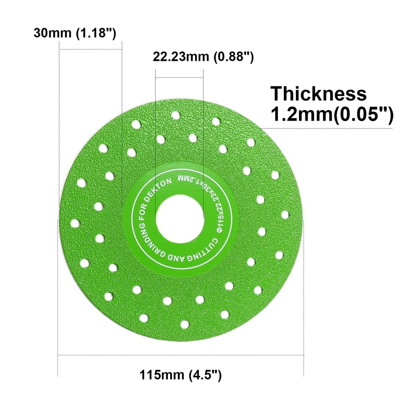 3PCS 4.5" Ultra Thin Diamond Grinding Discs Air Brazed Cutting