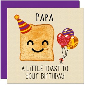 Papa Birthday Card - A Little Birthday Toast - Funny Birthday Cards for Papa