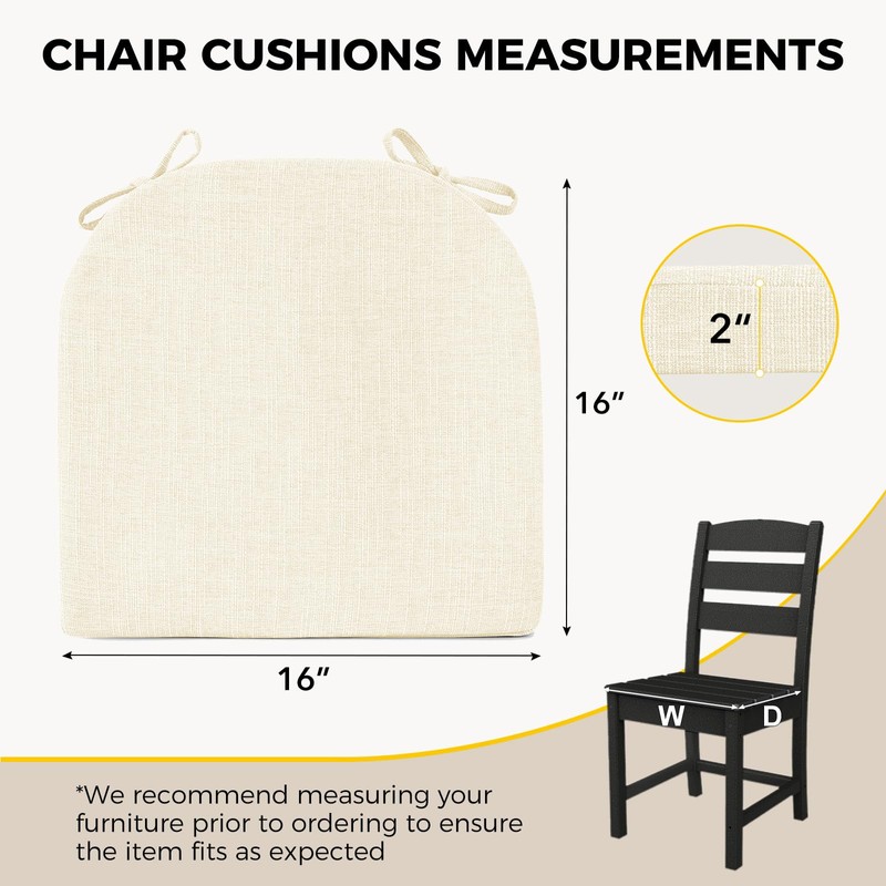 downluxe Indoor Chair Cushions for Dining Chairs, Soft and Comfortable