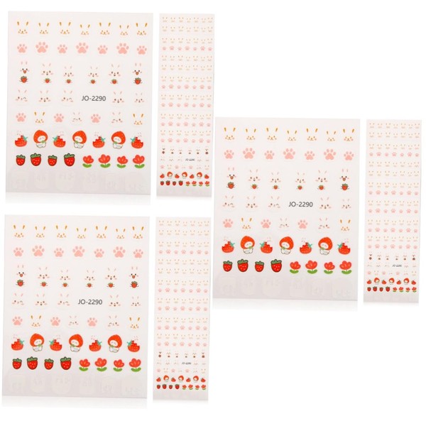 Healvian 30sheets Easter Bunny Nail Art Stickers Cute Carrot Nail