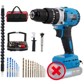 Cordless Drill for Ma-kita 18V Batteries, 1/2 inch Brushless Impact Hammer Drill, 20+2 Torque Setting, 1800RPM, 2 Speed, LED Driver/Drill Kit, Electric Screwdriver(No Battery)-JOVANT