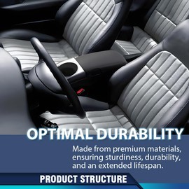 PIT66 Center Console Armrest Lid Cover Leather Beige Compatible with Chevy Avalanche/GMC Sierra 1500 2007-2013, Fit 2007-2014 Chevy Silverado Tahoe/GMC Yukon/Sierra 2500HD 3500HD