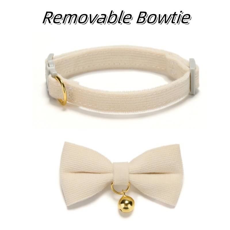 Cute Cat Collars With Bow,Quick Release Safty Buckle with Bells,Soft