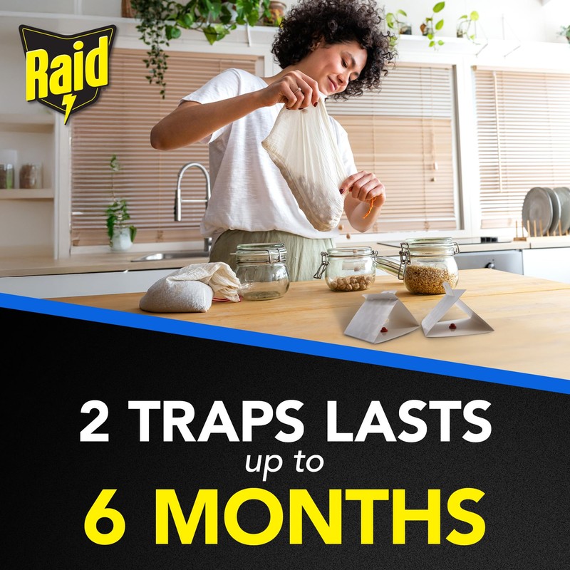 Raid Pantry Moth Traps for Food Storage Areas, 2 Pack,