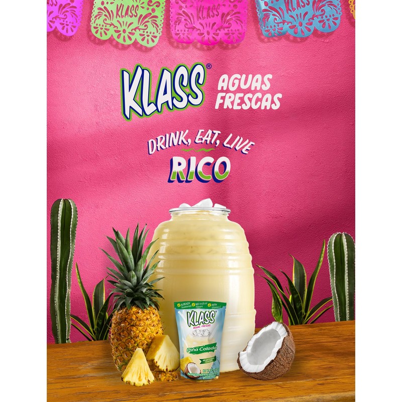 Klass Aguas Frescas |Pina Colada Drink Mix| Flavor From Natural