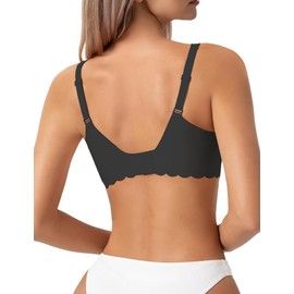 HORISUN Womens Wireless Seamless Bra Push Up No Underwire Bras Comfort Full Coverage Bra Soft for Large Breasts (Black XL)