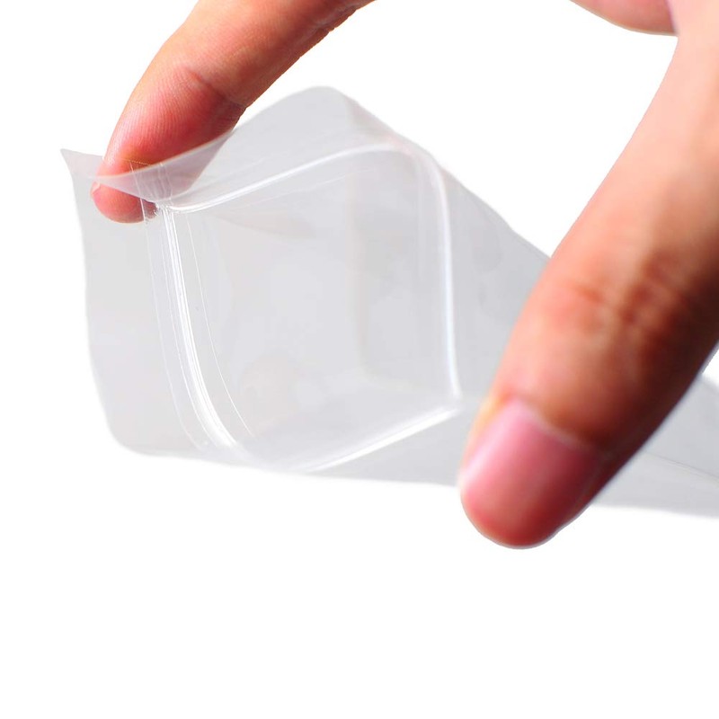 100 x Both Side Clear Grip Seal Bags Flat Pouch