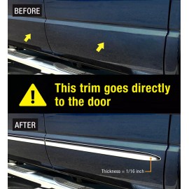 TYGER For 2007-2016 GMC Acadia 1.5" Body Side Molding Trim 4PC - remove logo