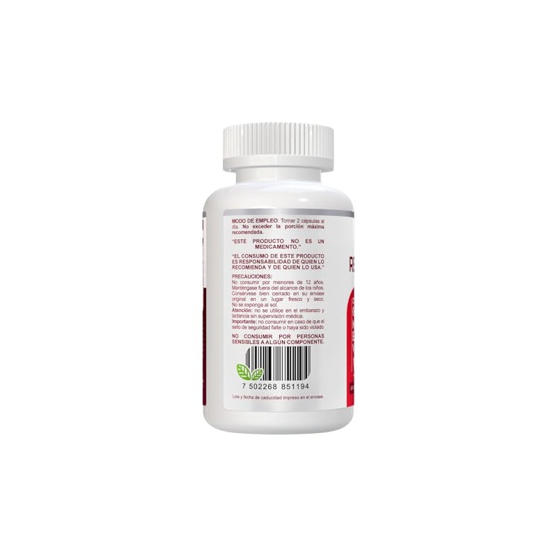 Resveratrol con Goji Acaí Elderberry Vitamina E frasco con 60