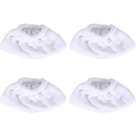 Washable Replacement Pad, Microfiber Cloths for Steam Mops, Replacement Microfiber Cloths Compatible with Most Steam Mops (White, 4)