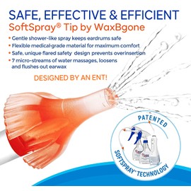 WaxBgone Ear Cleaner Earwax Removal Kit, Ear Wax Cleaner, Ear Irrigation Flushing System, Ear Wax Remover Kit, Ear Cleaning Kit & Ear Flush Kit for Adults + (Earwax Removal Drops, & 10 Tips)