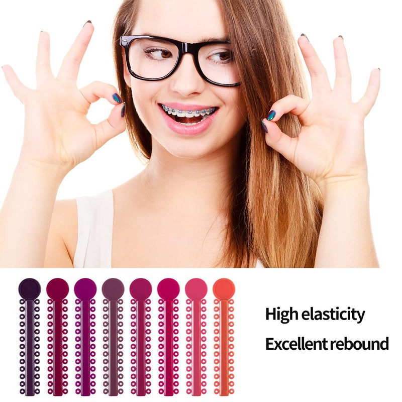 Rubber Bands for Braces, 1040 Pcs Color Orthodontic Ligature Ties