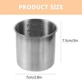HEMOTON Edelstahlbehälter 2 Stück Edelstahl-Messbecher Mit Backmessbehälter 250 Ml Mehlbehälter