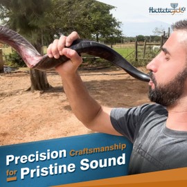 HalleluYAH Original Kosher Half-Polished Kudu Shofar From ISRAEL