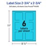 Avery Printable Square Labels with Sure Feed Technology, 2-3/4" x