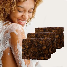 AMOCOCO 3pcs African Black Soap 3pcs 150g - Moisturizing, Nourishing, Gentle Deep Cleansing, Alcohol-Free, Coconut Oil, Fresh Scent, Unisex - quantity: 4pcs
