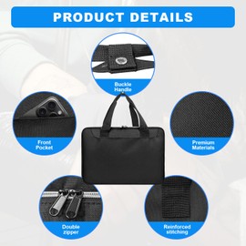 Grekos Tattoo Carrying Case, Tattoo Supplies Organizer, Double Layer Tattoo Tools Carrying Case Travel Bag for Tattoo Stencil Printer, Tatoo Pens Equipmen,Tattoo Ink,Equipment and Supplies(Black Bag)