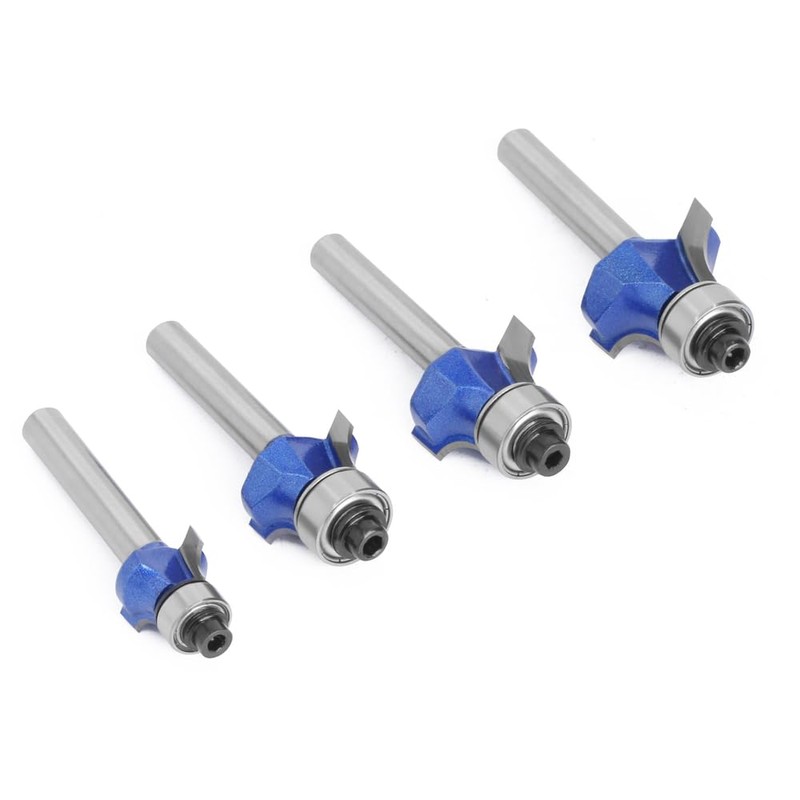 Breezliy 4 Pcs Round Bit Square Face Router Bit Diameter
