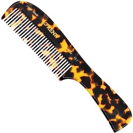 KENT Peine Desenredante de Dientes Anchos Grandes 10T Ty - Rastrillo Hecho A Mano para Cabello Rizado, Húmedo O Seco Grueso - Diseño de Corte de Sierr