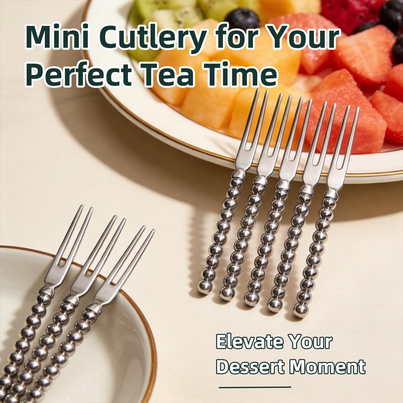 Mini Dessert Forks 120 Count Silver Plated Forks, Mini Fruit