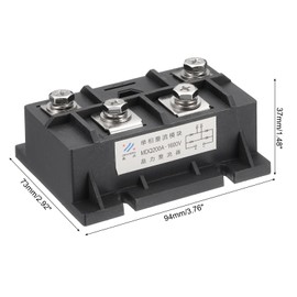 PATIKIL MDQ200A Rectifier Diode, 1 Pcs Appearance Bridge Rectifier 200A 1600V Electronic Silicon Diodes for Converting AC Power to DC Power, Black