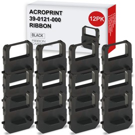 12-Pack Replacement for Acroprint 39-0121-000 Time Clock Ribbon, Lathem E Series Ribbon Cartridge VIS6011, Used with Acroprint ES700, ES900, Lathem 1000E, 1500E, 1600E, 7000E, 7500E