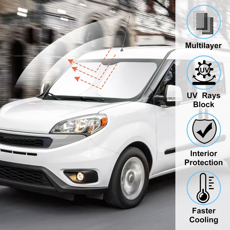 Windshield Sun ShadeCustom Fit 2014-2024 2025 2026 Dodge RAM ProMaster