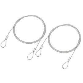 YOKIVE 2 Pcs Safety Cable Locks, Stainless Steel Security Wire Ropes with Double Loop | Great for Homes Doors Fences (Silver, 3.3=Ft, 1.5mm Dia)