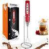 YUSWKO Red Rechargeable Milk Frother for Coffee with Stand, Handheld