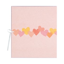 ミドリ 色紙 カラー色紙 二つ折り リボン ハート柄 33113006