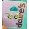 Claire's One Pair Claire's Round Gold Tone And Aqua Zigzag