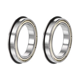 sourcing map F6806ZZ Flange Ball Bearings 30 x 42 x 7 mm Double Shielded Chrome Steel Bearing Pack of 2