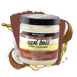Aunt Jackie's Aunt Jackie's Coconut Crème Recipes Curl Boss, Curling Gel, Curls without Weighing Hair Down, 15 Ounce Jar