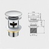 Sink Siphon Drain Fitting Pop-Up Drain Valve Drain Overflow Siphon