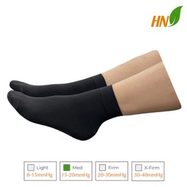 HealthyNees Closed Toe 15-20 mmHg Compression Foot Circulation Wide Ankle Sleeve (Black, 3X-Large)