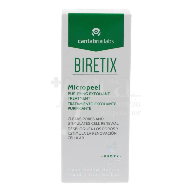 Biretix Micropeel 50ml Tratamiento Exfoliante Tipo de piel Grasa