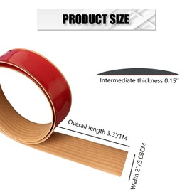 Vinyl Floor Transition Strip Self Adhesive 2"×3.3' Light Brown Wood Grain Floor Divider Strip Flooring Transition Strips for Laminate Flooring, Uneven Floors(3.3FT,2in,Light Brown Wood Grain)