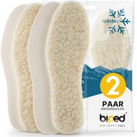 biped Extra Thick Lambswool Soles in a 2 Pair Set z1015, Wool, White, 11
