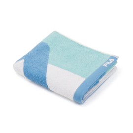 FILA Big Logo Face Towel, Ag Fresh, Antibacterial, Odor Resistant, Clean, 100% Cotton, Fluffy, Green, 49-0112080, Approx. 13.4 x 29.5 inches (34 x 75 cm)