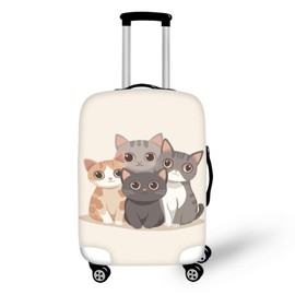 TODIYADDU Cat Travelling Luggage Cover Washable Suitcase Protector Anti-scratch Suitcase Cover Color Luggage Suitcase Protective Cover Fits 18"-32" inch, Size S