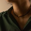 BLKSMTH Women's CHOKER Nappa Cowhide 18k Gold Plated Olive Shaped