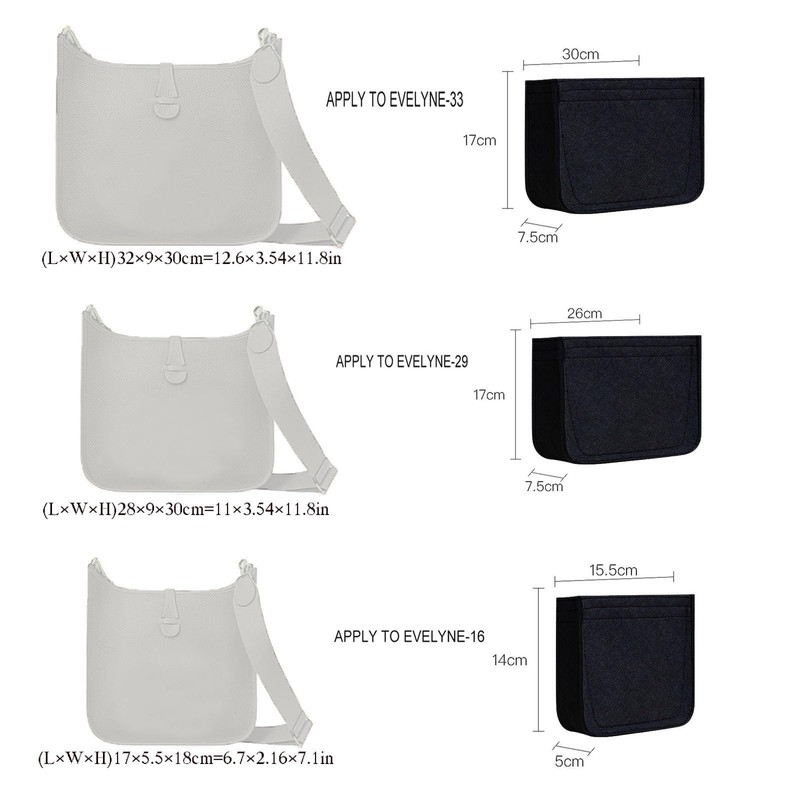 Lckaey Purse Insert Organizer- for Evelyne 29 Bags PM Insert-