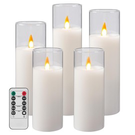 Fanzir Flameless Candles with Remote Control, LED Pillar Fake Candle with Timer, Battery Operated Candles 5'' 6'' 7'' 8''Candles Set of 5 Pack