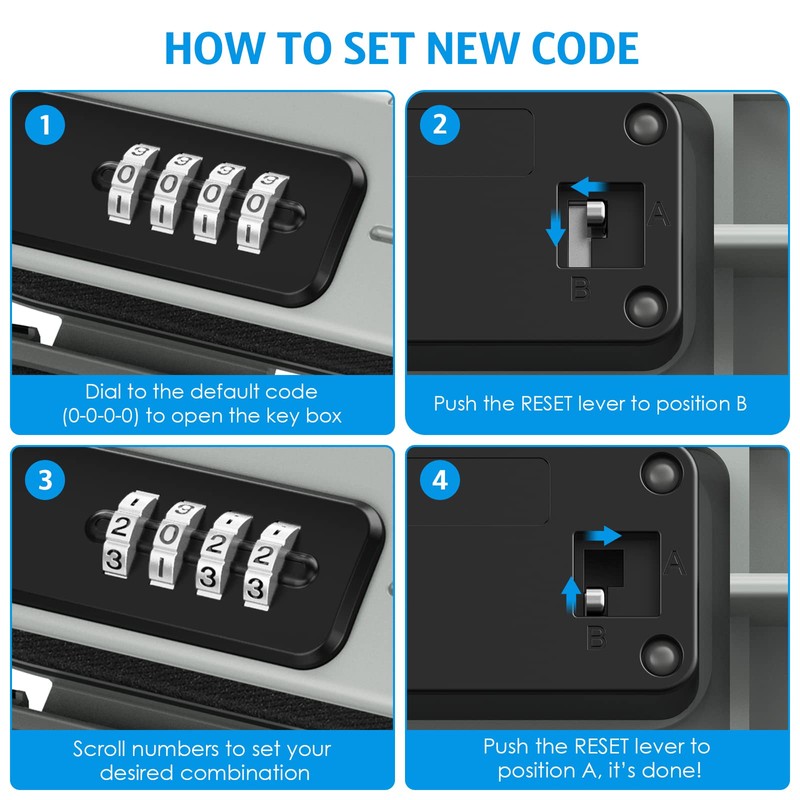 AMIR Portable Safe Box, Combination Security Case LockBox with Code,