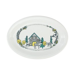 Metlox Fiesta® Large 13.6" Oval Serving Platter | Nordic Woodland (White)