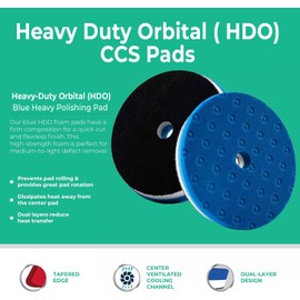 Lake Country HDO CCS Orange Foam Polishing Pad (2-Pack, 3.5”) – Premium Heavy Duty Orbital Pad for Paint Correction, Fits 3" Backing Plate
