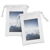Ambesonne Mountain Fabric Pouch Set of 2, Foggy Scenic Morning
