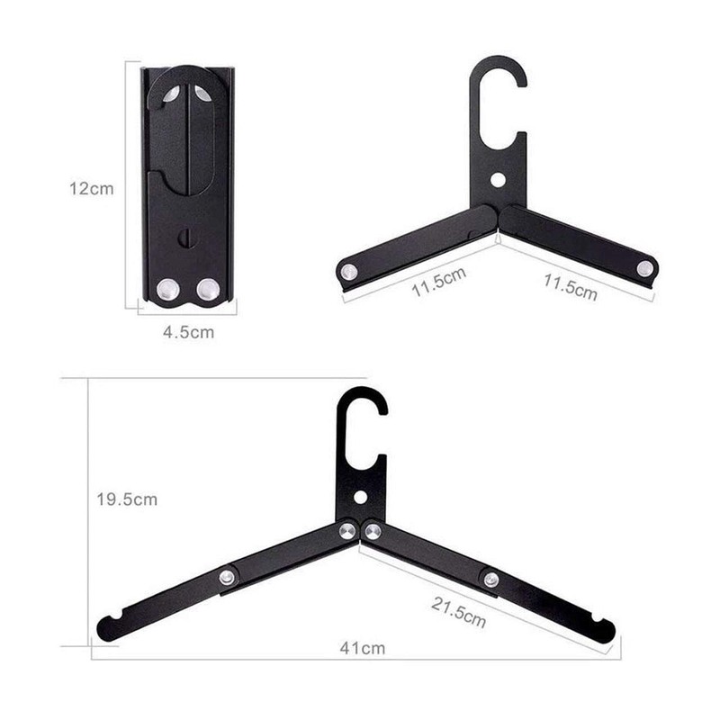 Goods Land GD-ORIHAN-2SET-BK-BK Folding Hanger, Foldable, Stylish, For Travel, Aluminum,