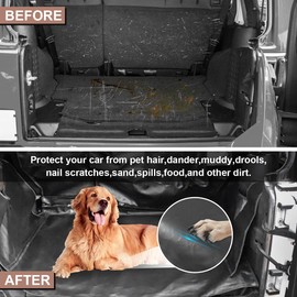 Tmipakioy Dog Seat Covers Pet Seat Proof Cargo Liner Compatible with for 2007-2024 Jeep Wrangler JK JL 4-Door Unlimited Sahara Rubicon Heavy Duty Oxford Pet Dog Trunk Cargo Protector Mat Liner