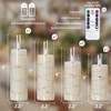 Yeelida Ivory Flameless Candles with Remote and String Light, 2.2"x